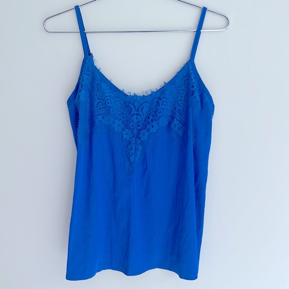 JCL Royal Blue Silky Lace Trim Shorts Pajama Set Sz M/L - Picture 11 of 12